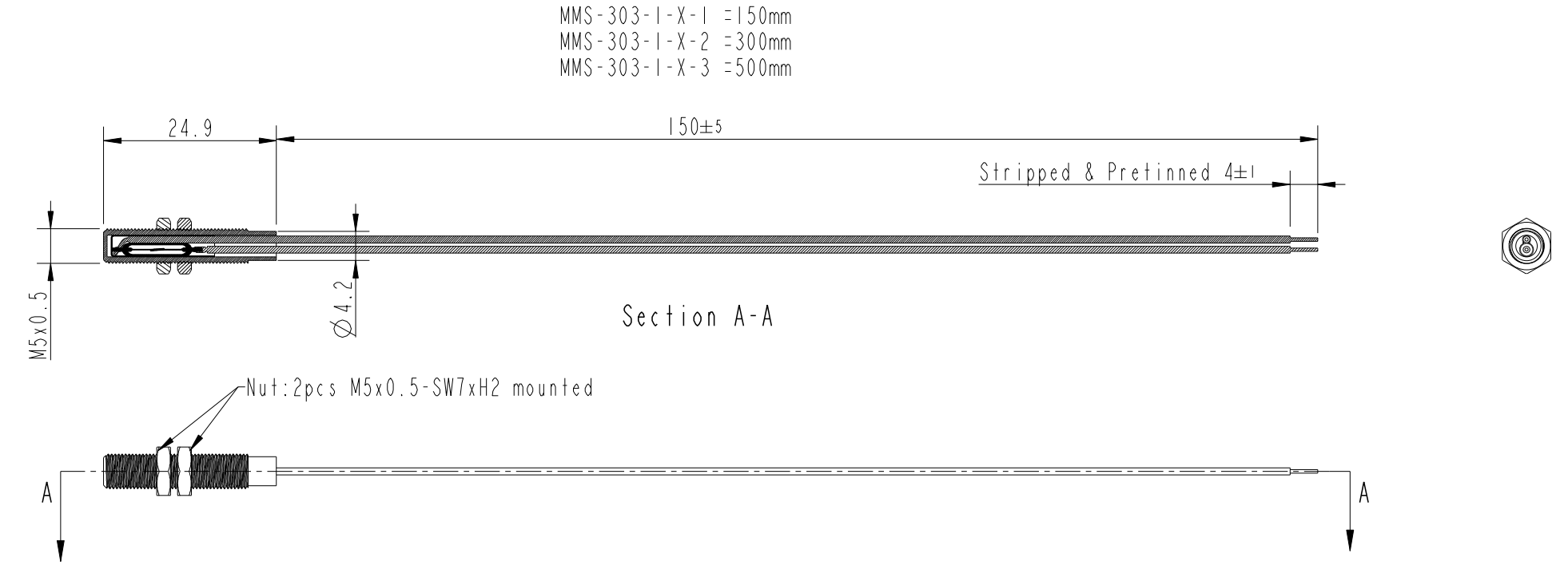 Reedsensor M5 Gewinde MMS-303